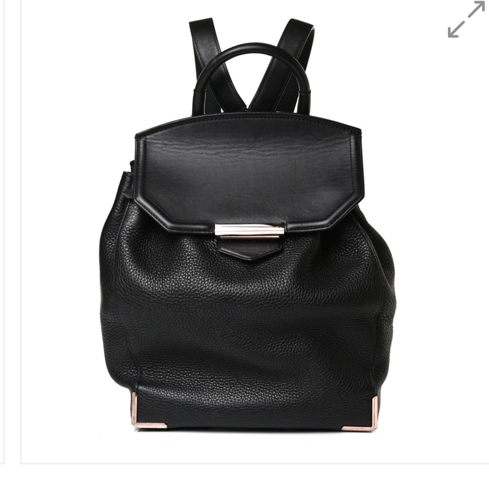 Pebbled Calfskin Prisma Skeletal Backpack Black Rose Gold Hardware